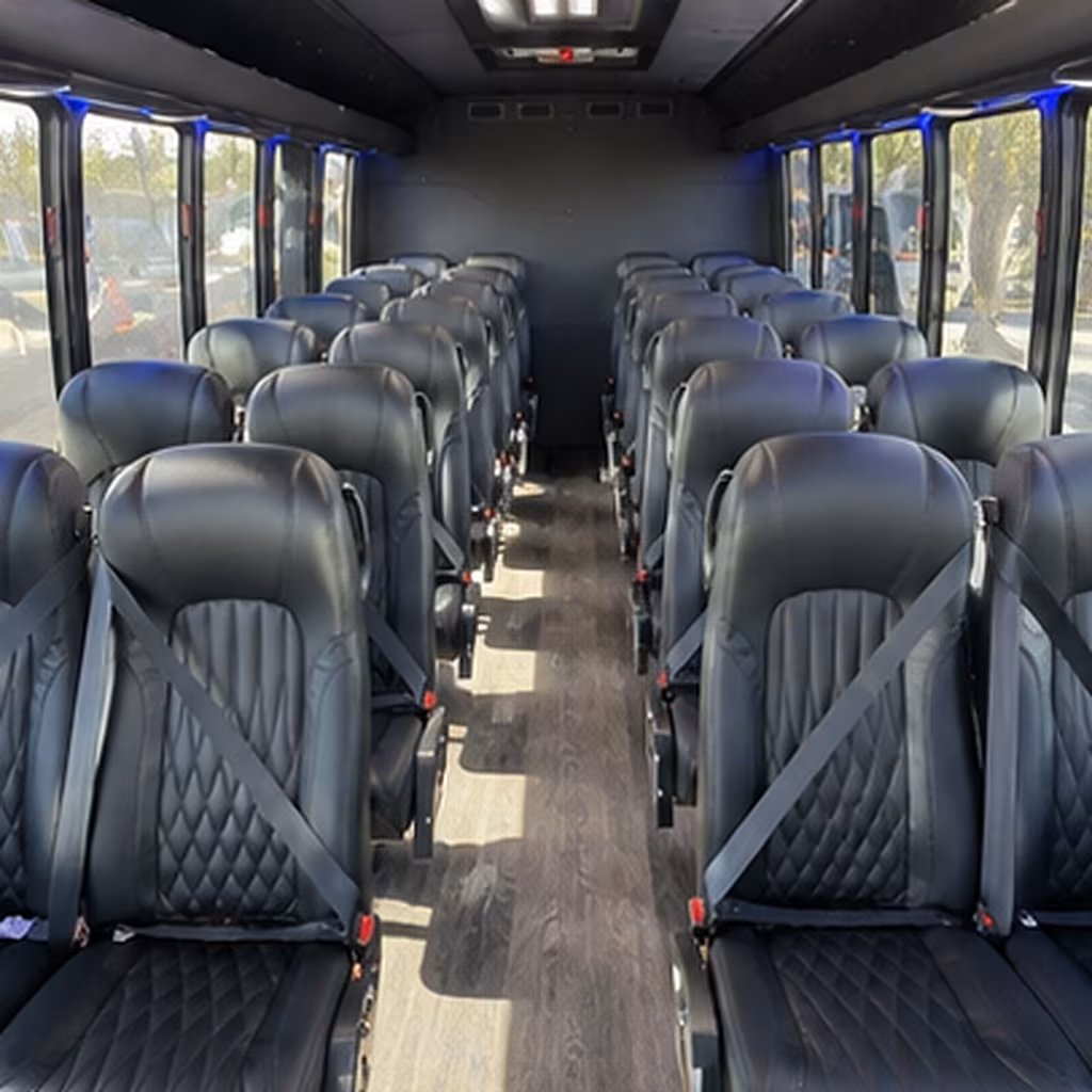 santa monica 28 passenger minibus inside