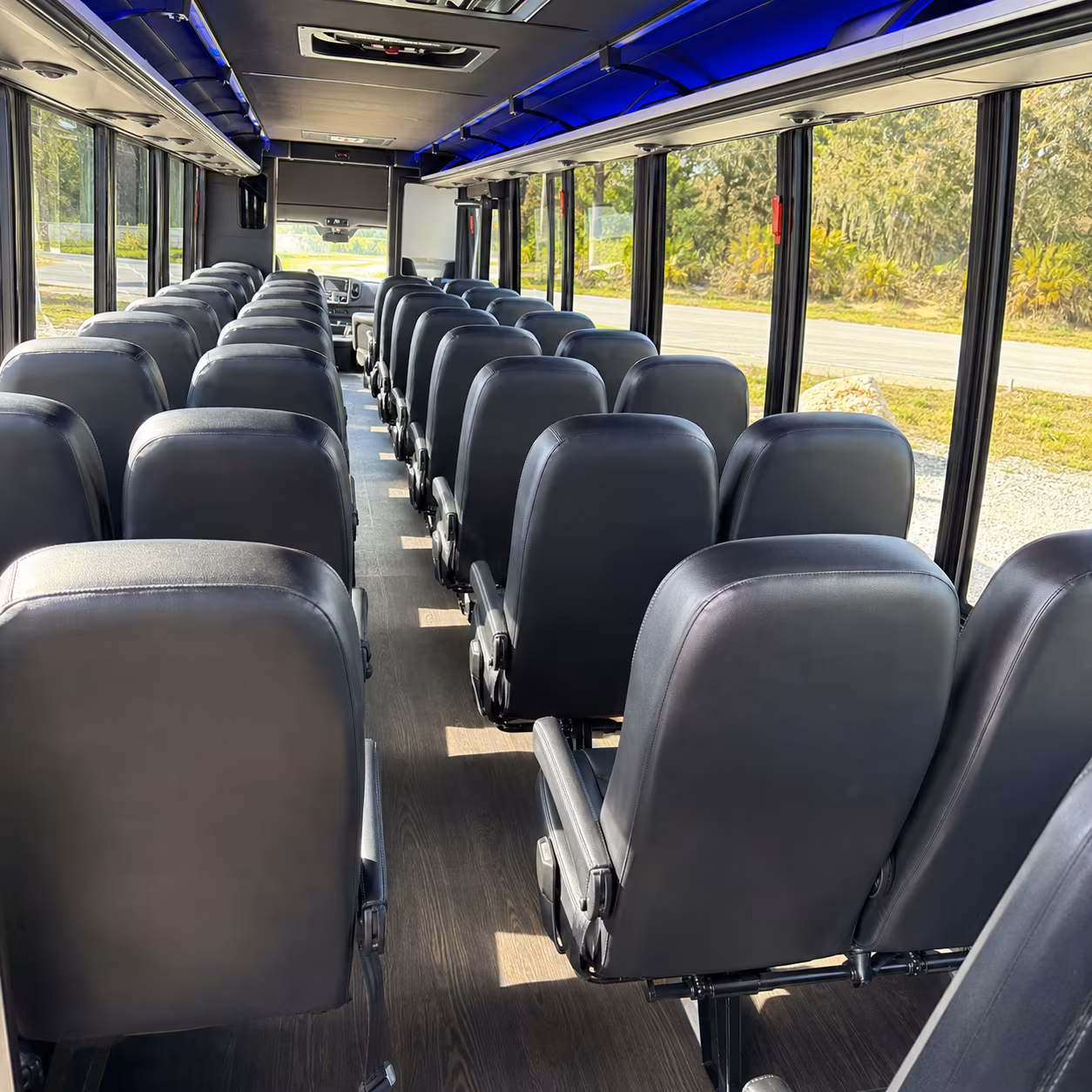 santa monica 35 passenger minibus inside