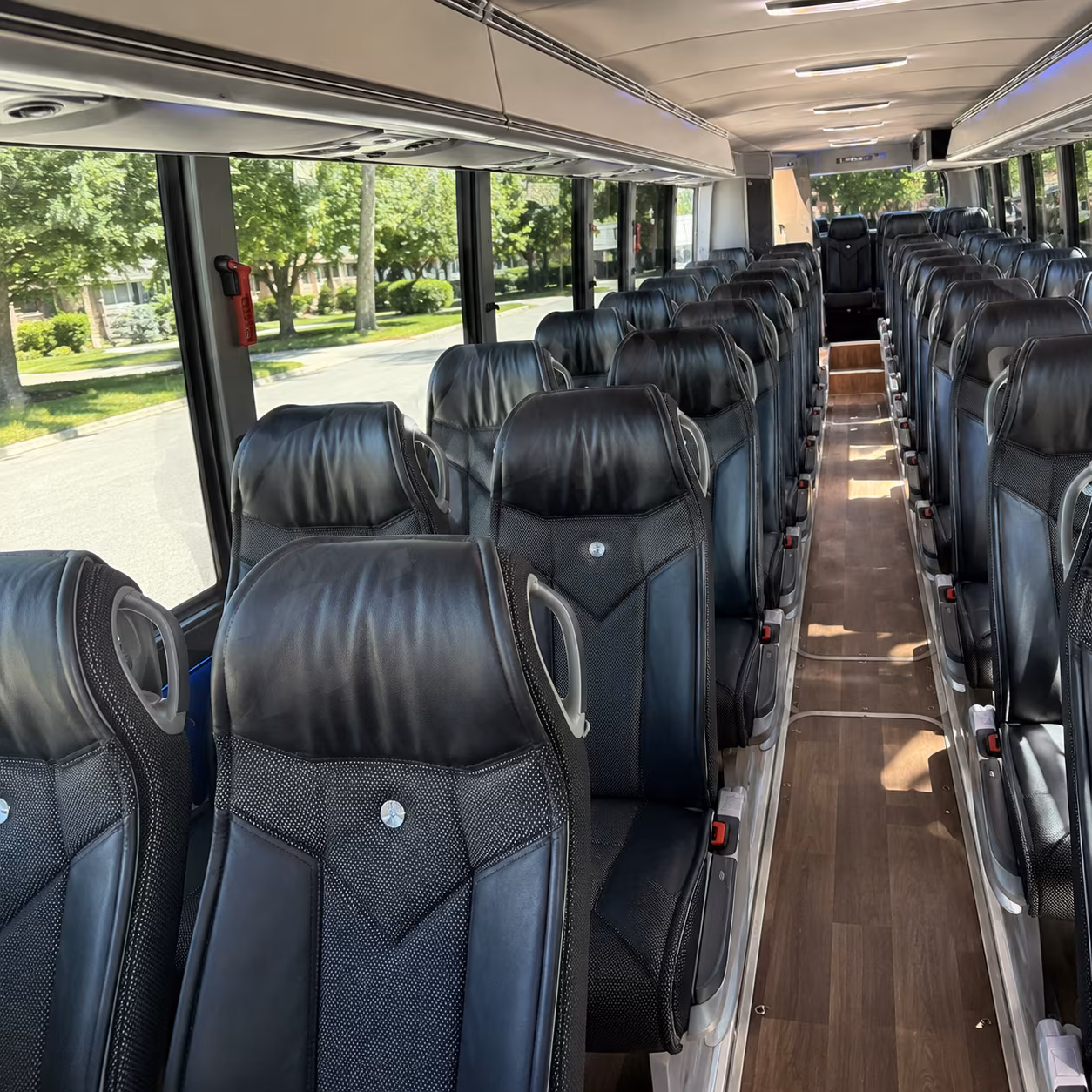 santa monica 40 passenger charter bus inside