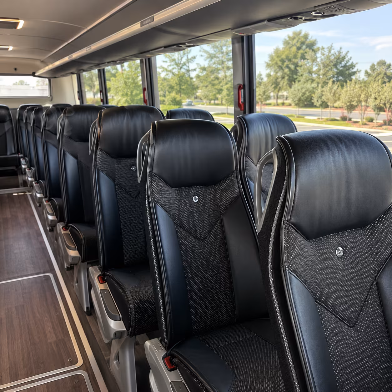 santa monica 45 passenger charter bus interior