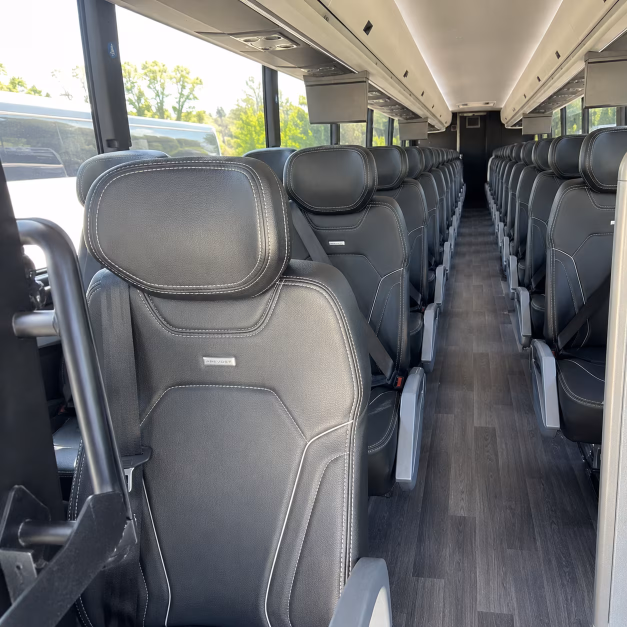 santa monica 47 passenger charter bus interior