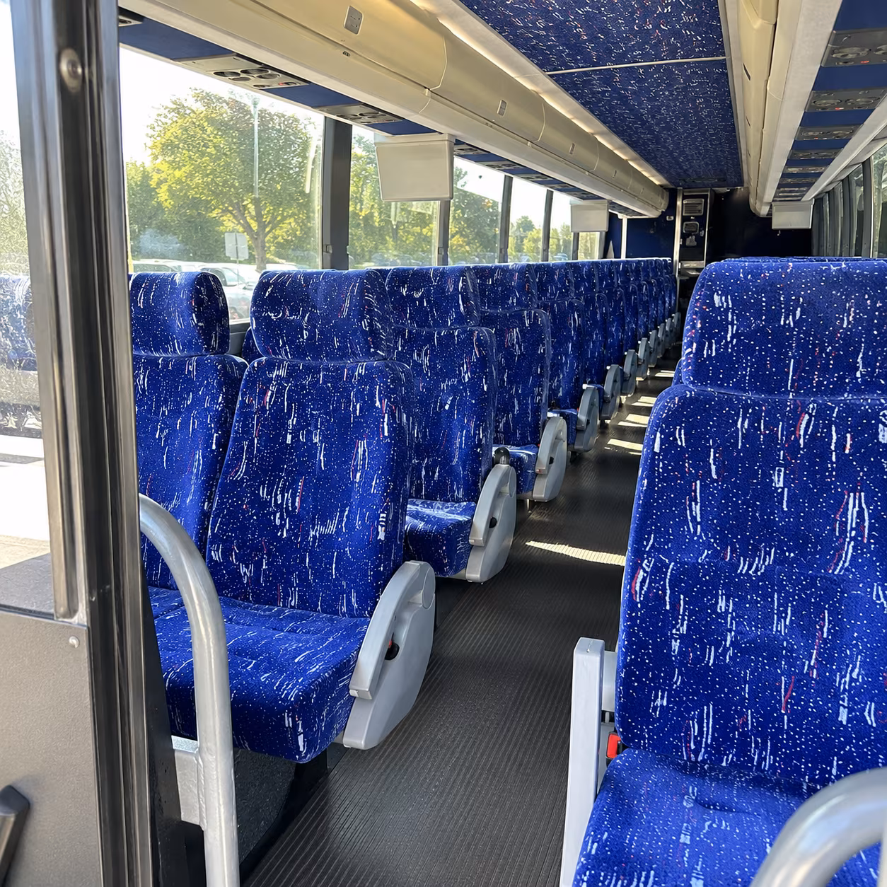 santa monica 50 passenger charter bus inside