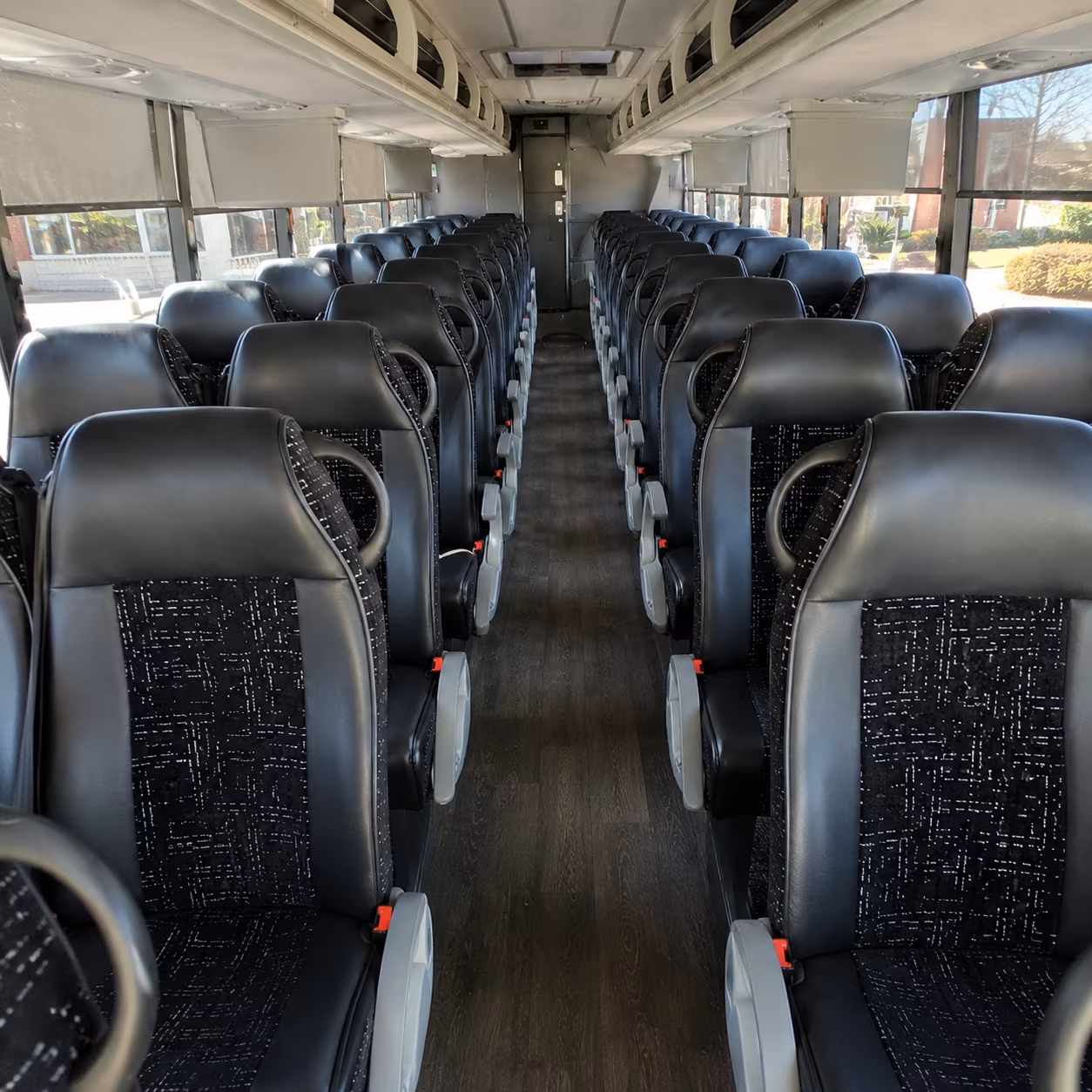 santa monica 54 passenger charter bus inside