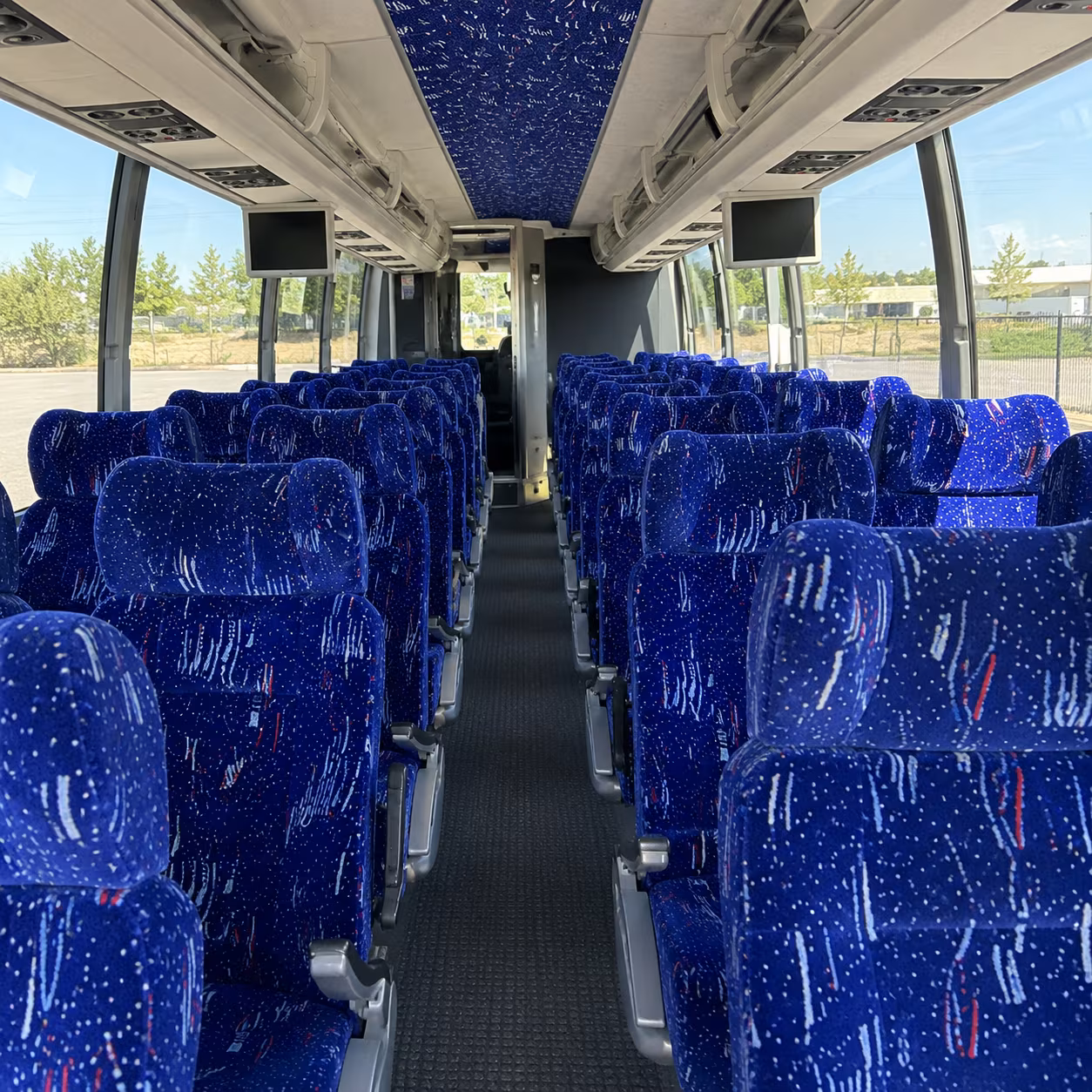 santa monica 54 passenger charter bus interior