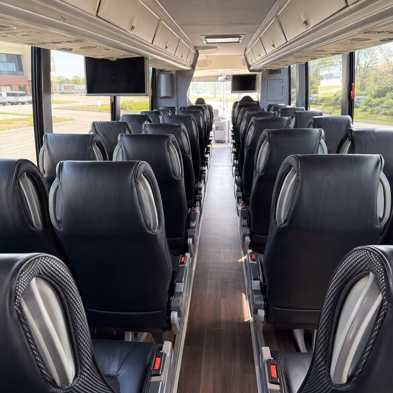 santa monica 56 passenger charter bus inside